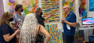 Joseph at his studio preparing for the FAT Village Monthly Festival, Fort Lauderdale, FL